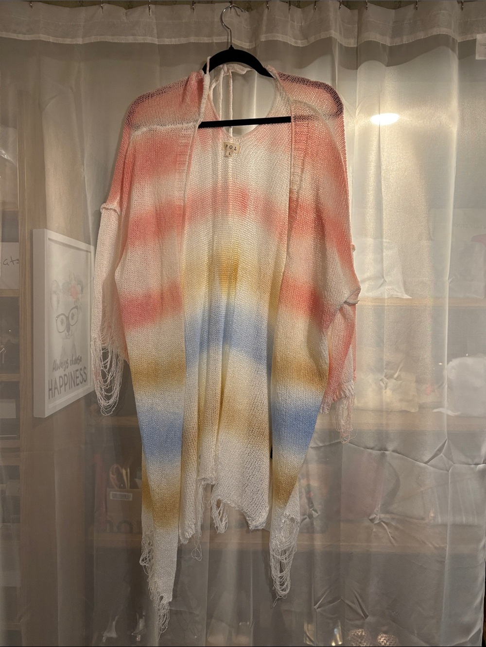 66. Pol Pastels Distressed Oversized Cardigan Kimono - Picture 3 of 6